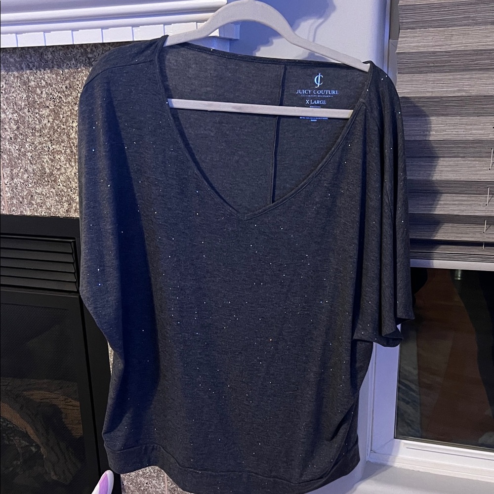 Juicy Couture Grey Short Sleeve Sparkle top